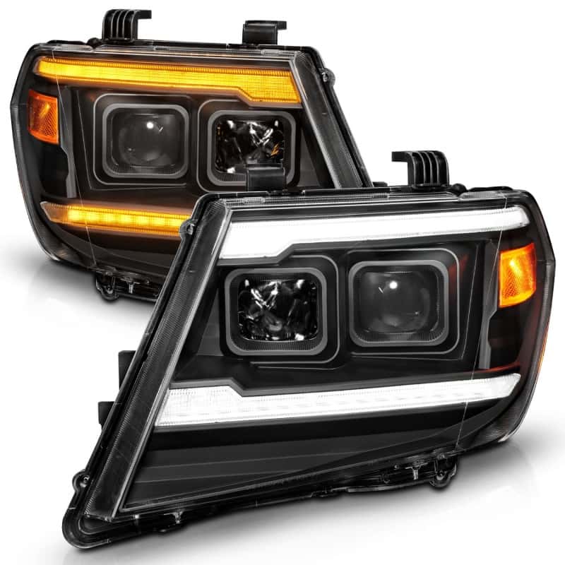 ANZO — ANZO 09-20 Nissan Frontier Black Projector Plank Style DRL w/ Switchback & Sequential LED DRL
Head Light Set
HdLtSet - view 3