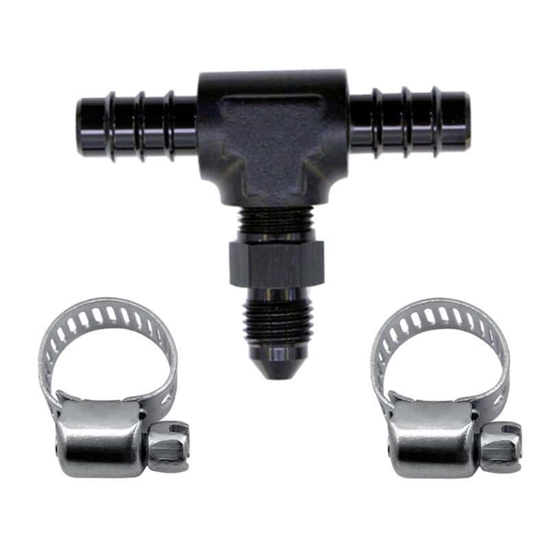 Nitrous Express — Nitrous Express 5/16 Fuel T 5/16 Hose Barb to 4AN Male
NitrousFuelLineAdptK
Fuel Line Adapter - view 3