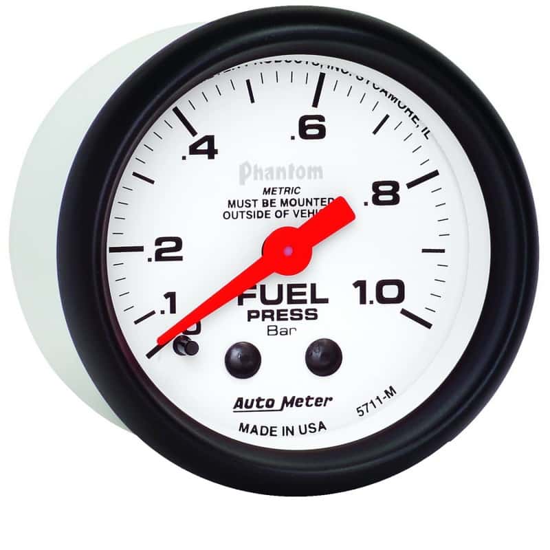 AutoMeter — Autometer Phantom 2-1/16in 0-1.0 Bar Mechanical Fuel Pressure Gauge
2" FUEL PRESS, 0-1.0 - view 5