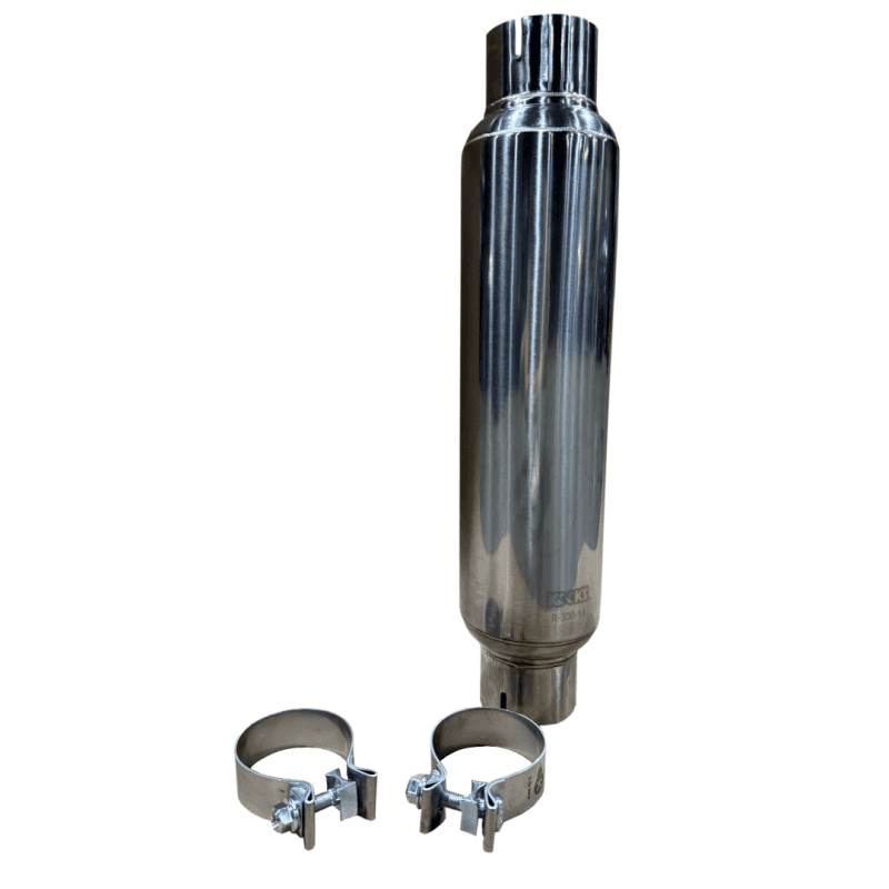 Kooks Headers — Kooks 3in. Round Clamp In Muffler 14in. Long Polished Stainless Steel
3in. Round Muffler
3" Round Muffler - view 3
