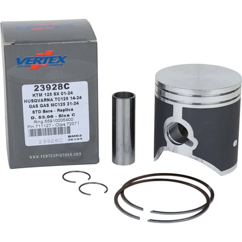 Vertex Pistons — Vertex Piston 01-16 KTM 125 EXC 125cc Cast Replica Piston Kit - view 2