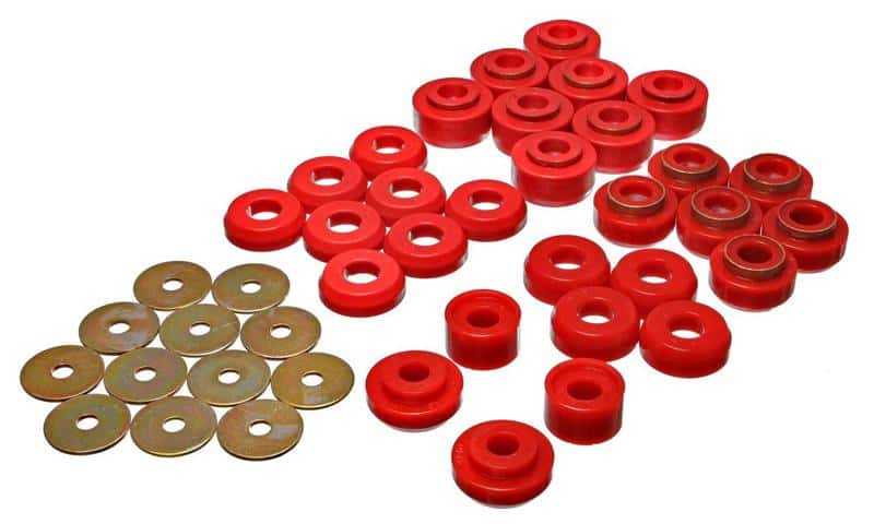 Energy Suspension — Energy Suspension Chevrolet 4 door Red Body Mounts (Recommended for Police/Taxi/Race)
BodyMntBshKt - view 4