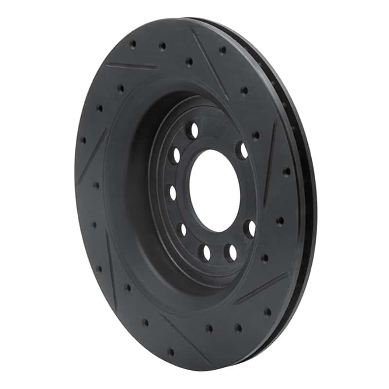 R1 Concepts — R1 08-11 Saab 9-3 Rear Left Drilled & Slotted Black Brake Rotor
R1 Brake Rotor Drill - view 4