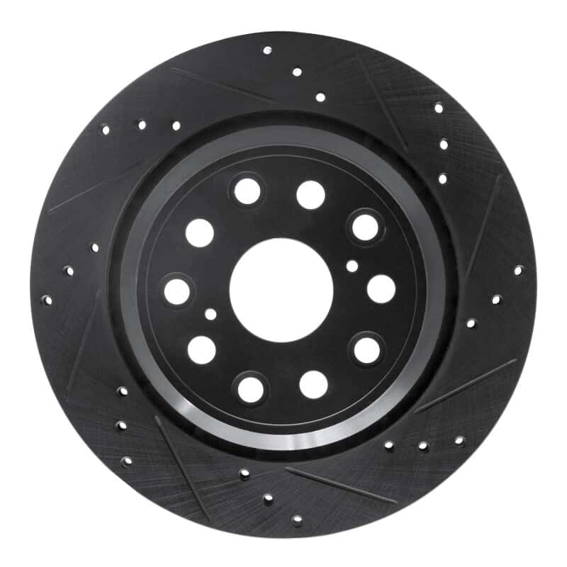 R1 Concepts — R1 07-17 Lexus LS460 Rear Right Drilled & Slotted Black Brake Rotor
R1 Brake Rotor Drill - view 1