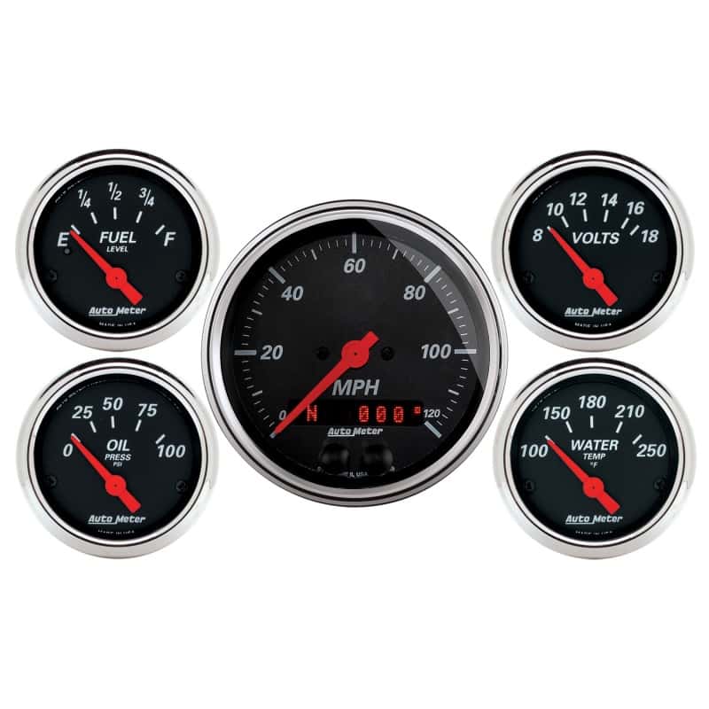 AutoMeter — Autometer Designer Black Dash Kit 5pc MPH / Fuel / Oil / WTMP / Volt
GA KT 5PC GPS SPD DB - view 2