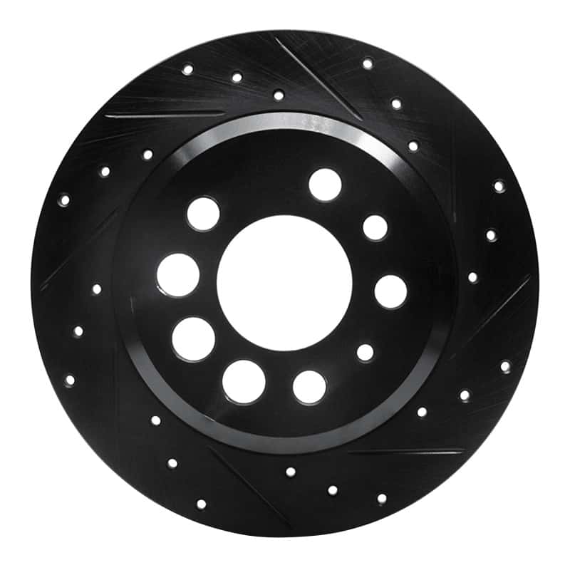 R1 Concepts — R1 74-95 Volvo 244 Rear Right Drilled & Slotted Black Brake Rotor
R1 Brake Rotor Drill - view 1