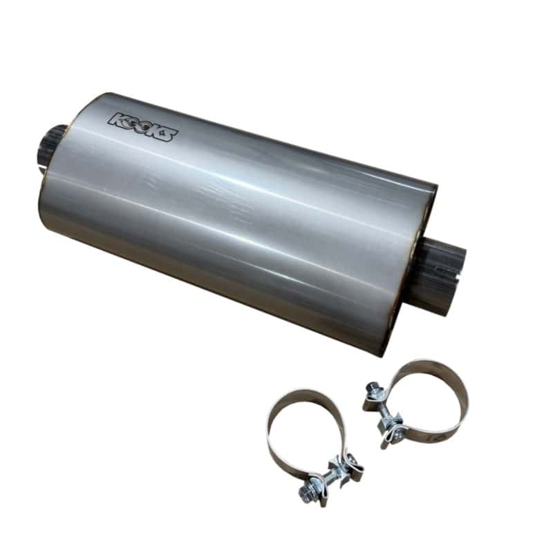 Kooks Headers — Kooks 3in Oval Clamp In Center/Center Muffler 18in Long Body Polished Stainless Steel
3in. Oval Muffler
3" Oval Muffler - view 5