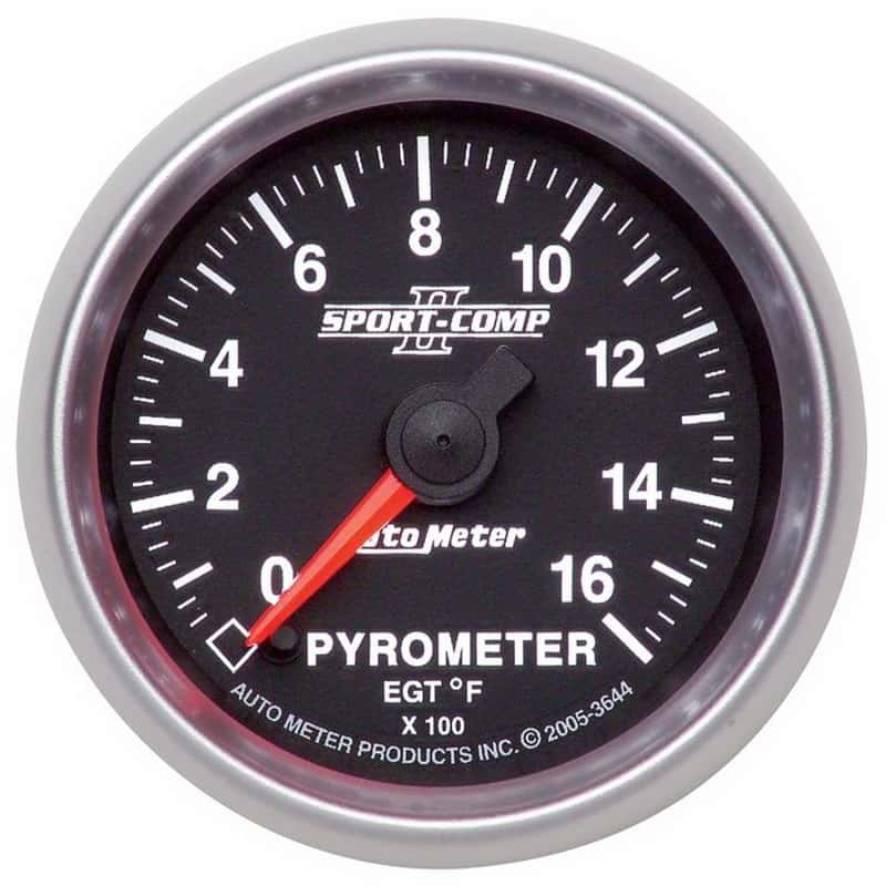 AutoMeter — Autometer Sport-Comp II Full Sweep Electronic 52mm 0-1600 degree F Pyrometer Gauge
2-1/16in PYROMETER - view 1
