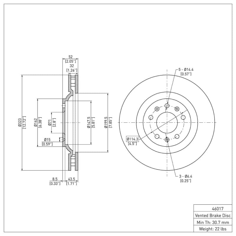 DFC — DFC 04-08 Cadillac CTS Front GeoSPEC Coated Rotor
DFC Brake Rotor - view 6