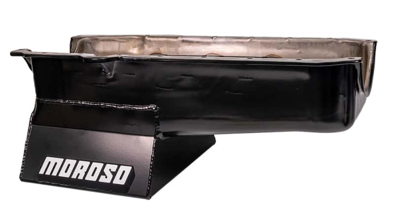 Moroso — Moroso 86-Up Chevrolet SBC (w/1 Piece Rear Main Seal) Wet Sump 7qt 8.25in Steel Oil Pan - Black - view 1