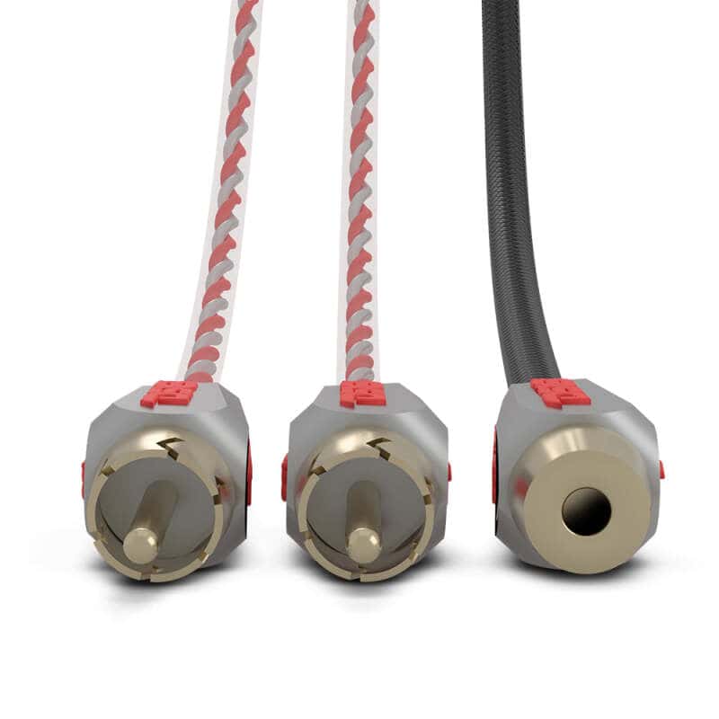 DS18 — DS18 Level 3 RCA Wire Y Connector 1 Female to 2 Male Black + Red Kit - view 5