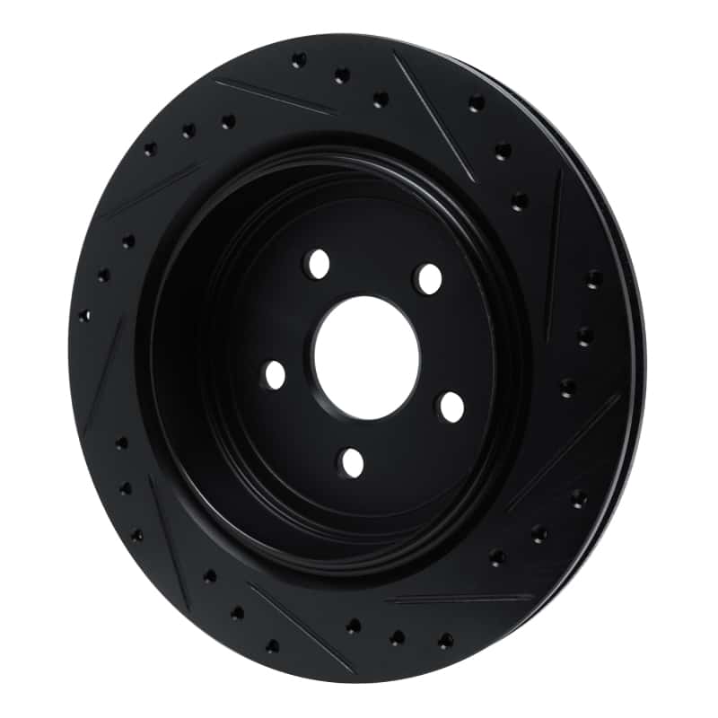 R1 Concepts — R1 89-95 Chrysler LeBaron Rear Left Drilled & Slotted Black Brake Rotor
R1 Brake Rotor Drill - view 4