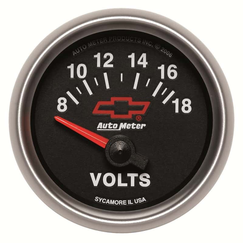 AutoMeter — Autometer GM Bowtie Black 2-1/16 Voltmeter 8-18V
2-1/16" VOLTMETER, 8 - view 1