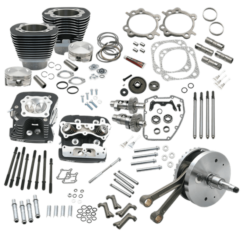 S&S Cycle — S&S Cycle 00-06 BT 124in Hot Set Up Kit w/ S&S Cylinder Heads - Wrinkle Black - view 2