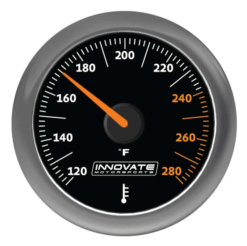 Innovate Motorsports — Innovate MTX Analog Oil/Water Temp Gauge Kit - Black Dial
MTX-AL Fluid Temp - view 2