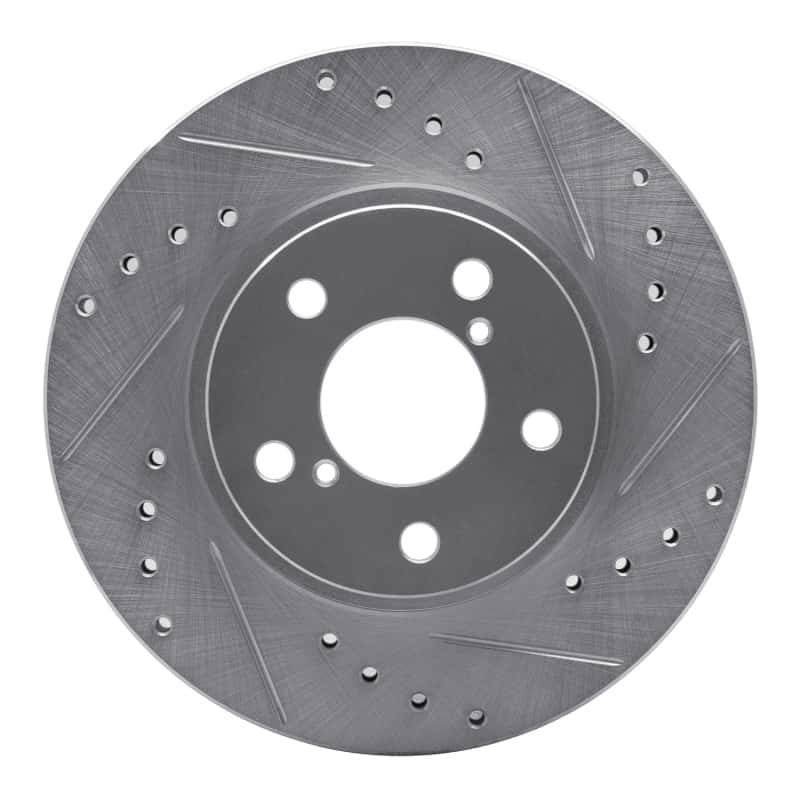 R1 Concepts — R1 90-01 Subaru Legacy Front Right Drilled & Slotted Silver Brake Rotor
R1 Brake Rotor Drill - view 1