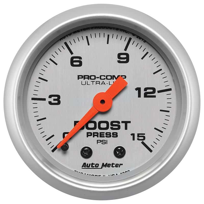 AutoMeter — Autometer Ultra-Lite 52mm 0-15 PSI Mechanical Boost Gauge
2" BOOST PRESS, 0-15 - view 2