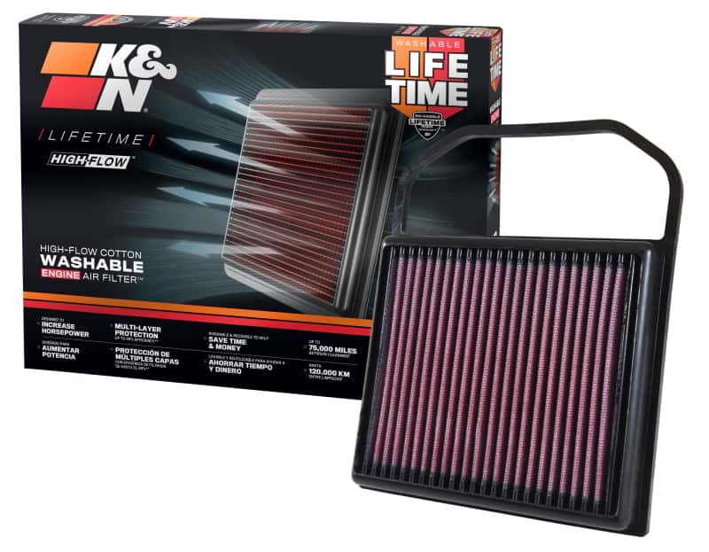 K&N Engineering — K&N Replacement Air Filter for 15-16 Mercedes Benz C400 3.0L / E320 / GL450 / ML400 (2 Required)
Replacement Air Filt
Air Filter - view 5