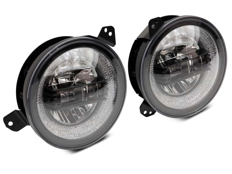 Raxiom — Raxiom 18-22 Jeep Wrangler JL/JT Axial 9-Inch LED Headlights w/RGB Halo- Blk Housing (Clear Lens)
Headlights - view 4