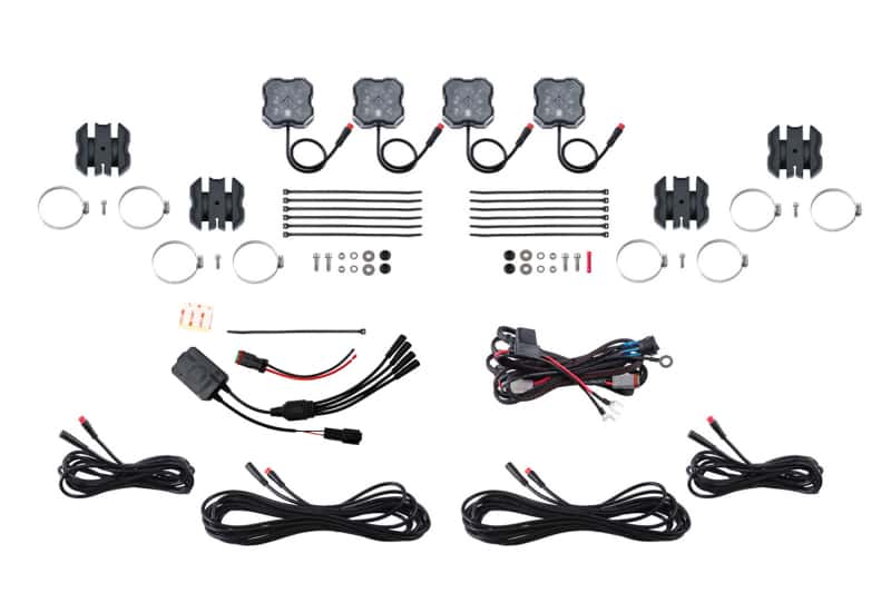 Diode Dynamics — Diode Dynamics Stage Series SXS Rock Light Installer Kit - RGBW M8 w/Controller (4-pack) - view 1