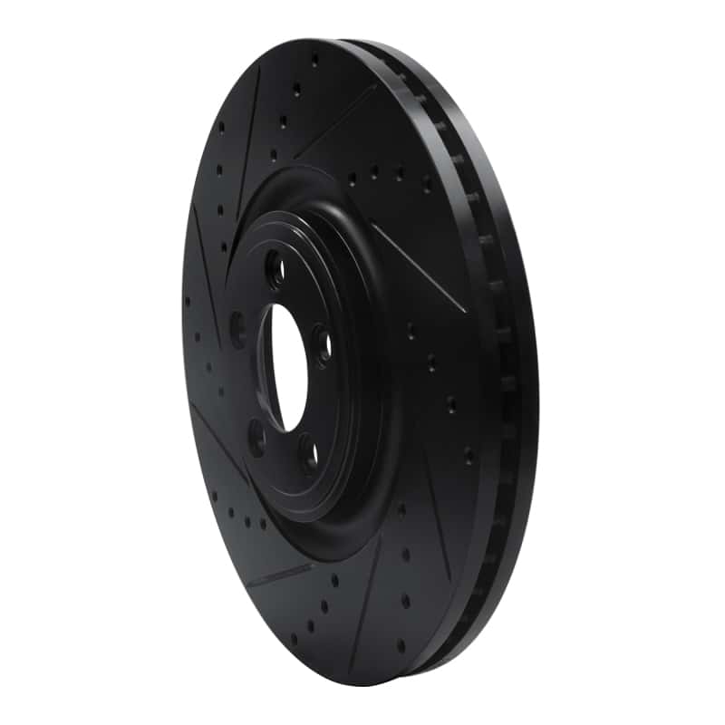 R1 Concepts — R1 06-21 Jaguar F-Type Front Left Drilled & Slotted Black Brake Rotor
R1 Brake Rotor Drill - view 2