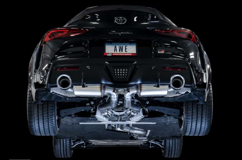 AWE Tuning — AWE 2020 Toyota Supra A90 Resonated Touring Edition Exhaust - 5in Chrome Silver Tips
Touring Exhaust - view 7