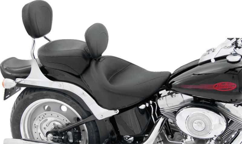 Mustang Motorcycle — Mustang 06-17 Harley Softail Wide Tire (200mm) Wide Touring Solo Seat w/Driver Backrest - Black - view 3