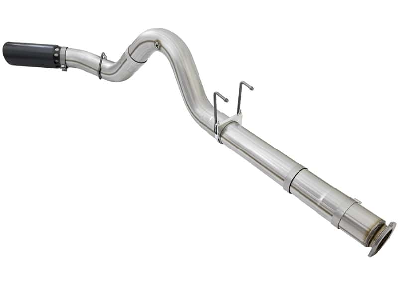 aFe — aFe ATLAS 5in DPF-Back Alum Steel Exhaust System w/Black Tip 2017 Ford Diesel Trucks V8-6.7L (td)
Turbo-Back Exhaust - view 3
