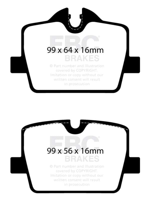 EBC — EBC 2019+ Toyota GR Supra (w/13in Rear Rotor) Redstuff Rear Brake Pads
Disc Brake Pad - view 8