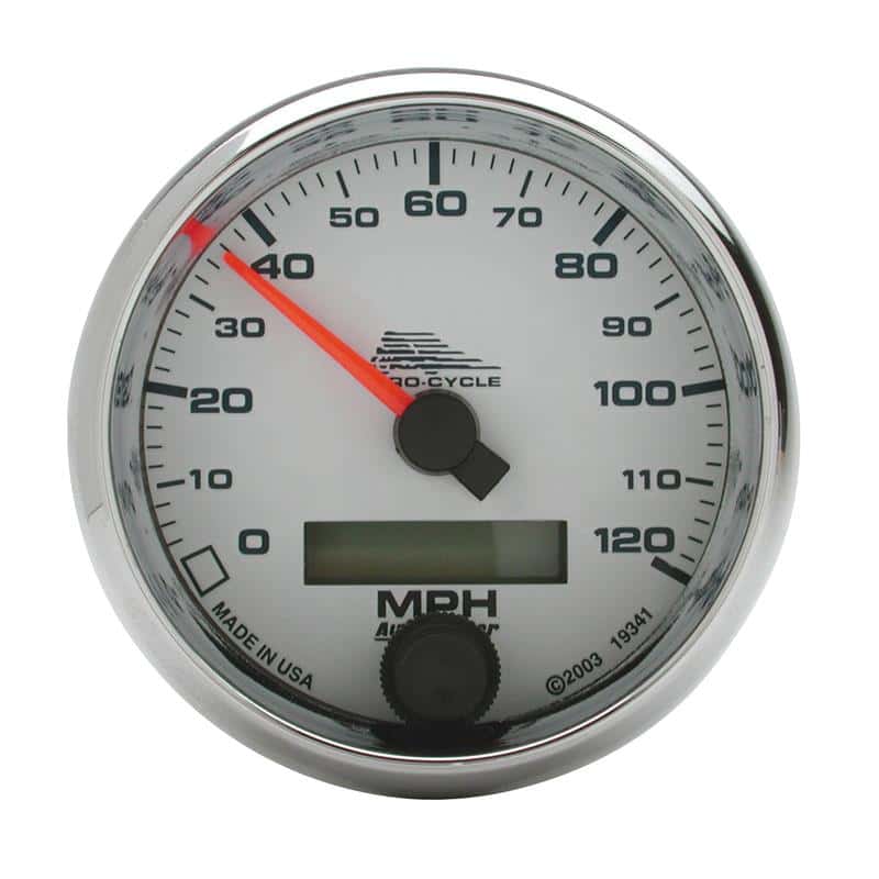 AutoMeter — Autometer Pro-Cycle Gauge Speedo 2 5/8in 120 Mph Elec White
2.6" SPD 120 M WT PC - view 2