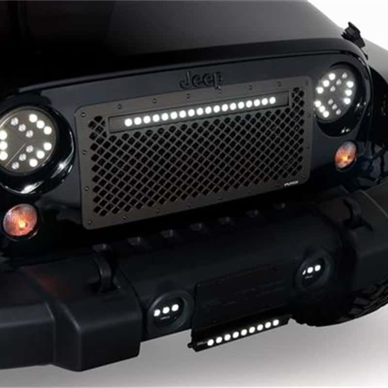 Putco — Putco 07-18 Jeep Wrangler Anodized Alum Lighted Boss Grille w/ 20in Luminix Light Bar (Cut to Fit)
Grille Insert - view 2