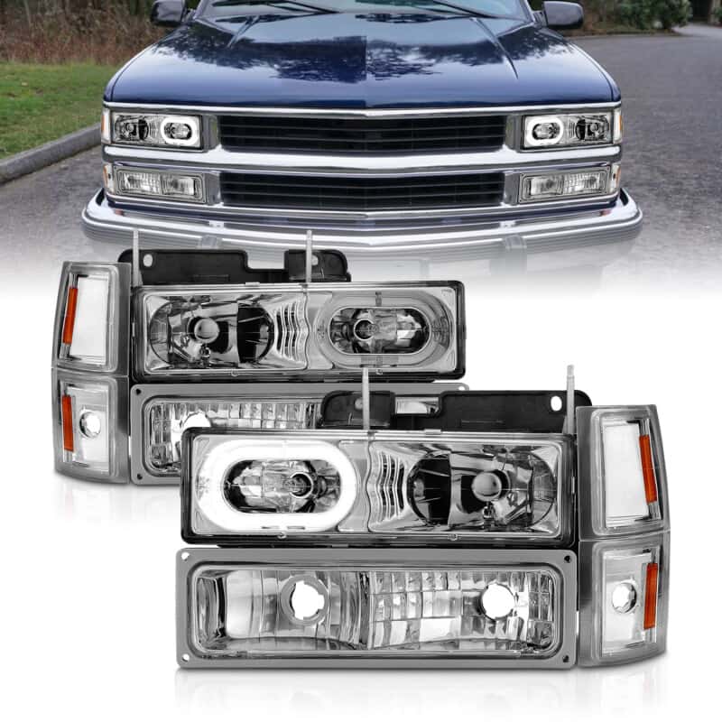 ANZO — ANZO 88-98 Chevrolet C1500 Crystal Headlights Chrome Housing w/ Signal and Side Marker Lights
Head Light Set
HdLtSet - view 2
