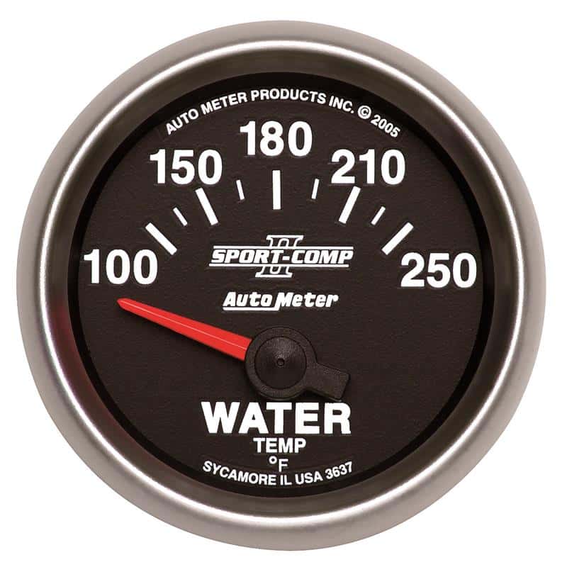 AutoMeter — Autometer Sport-Comp II 52mm 100-250 F Short Sweep Electronic Water Temperature Gauge
2-1/16" WATER TEMP, - view 2