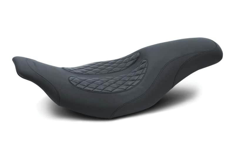 Mustang Motorcycle — Mustang 97-07 Harley Electra Glide, Rd Glide Fastback 1PC Seat w/ Diamond Stitch - Black - view 1