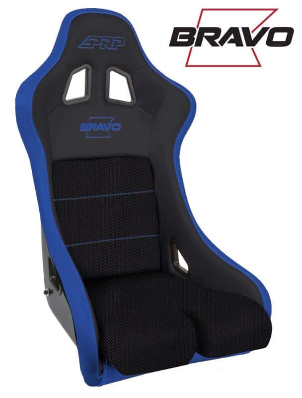 PRP Seats — PRP Bravo Composite Seat- Black/Blue (PRP Blue Outline/Bravo Blue- Blue Stitching) - view 2