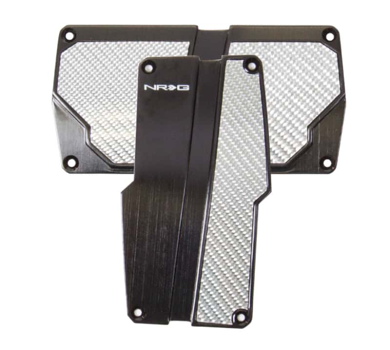 NRG — NRG Brushed Aluminum Sport Pedal A/T - Black w/Silver Carbon - view 2