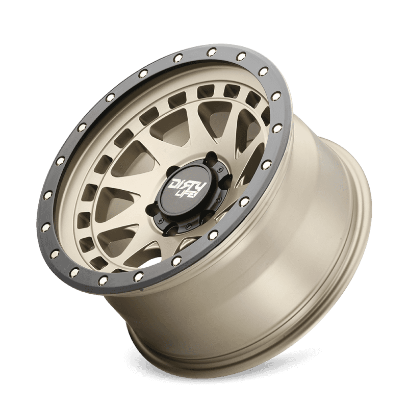 Dirty Life — Dirty Life 9311 Enigma Pro 17x9/5x127 BP/-12mm Offset/71.5mm Hub Satin Gold Wheel - Beadlock - view 3
