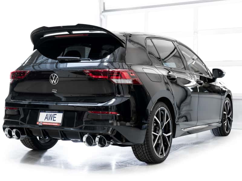 AWE Tuning — AWE MK8 Volkswagen Golf R 3in Touring Edition Quad Exhaust - Chrome Silver Tips
Touring Catback - view 5
