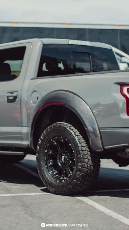 Anderson Composites — Anderson Composites 17-18 Ford Raptor Type-Wide Fender Flares (Rear) - view 8