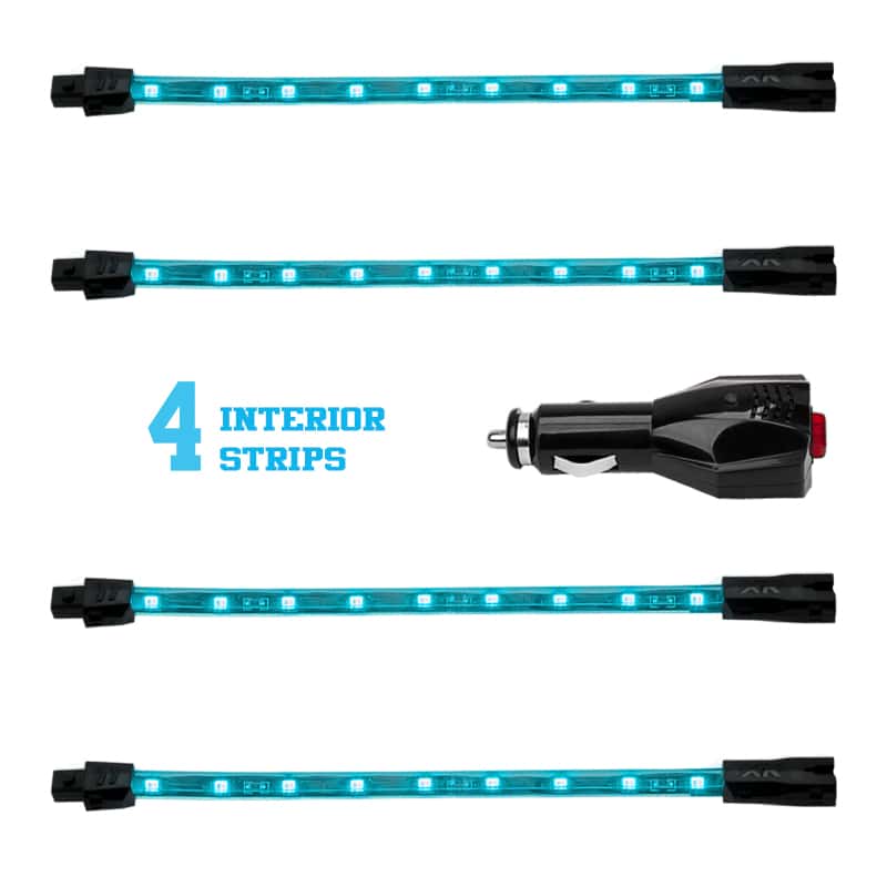 XKGLOW — XK Glow Strip Single Color XKGLOW UnderglowLED Accent Light Car/Truck Kit Light Blue - 4x8In - view 2