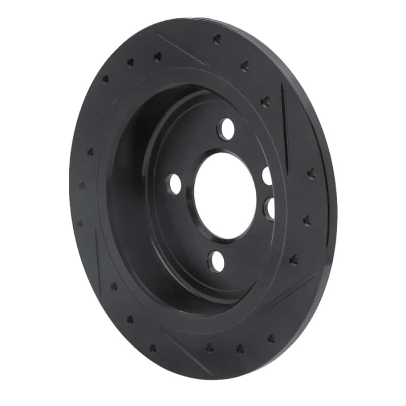 R1 Concepts — R1 02-15 Mini Cooper (Excl Clubman) Rear Left Drilled & Slotted Black Brake Rotor
R1 Brake Rotor Drill - view 4