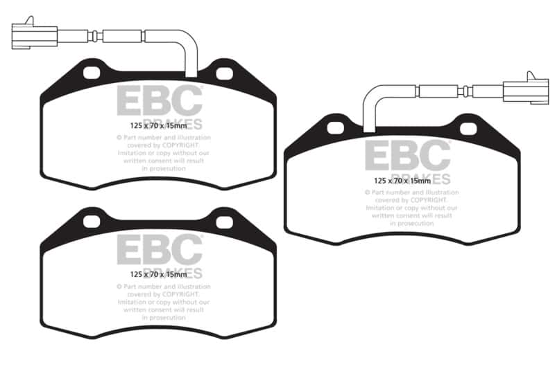 EBC — EBC 14+ Alfa Romeo 4C 1.75 Turbo Yellowstuff Front Brake Pads
Disc Brake Pad - view 1