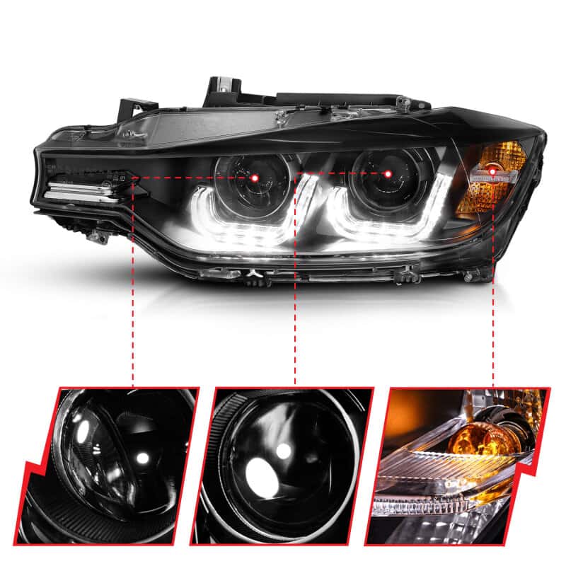 ANZO — ANZO 2012-2015 BMW 3 Series Projector Headlights w/ U-Bar Black
Head Light Set
HdLtSet - view 11
