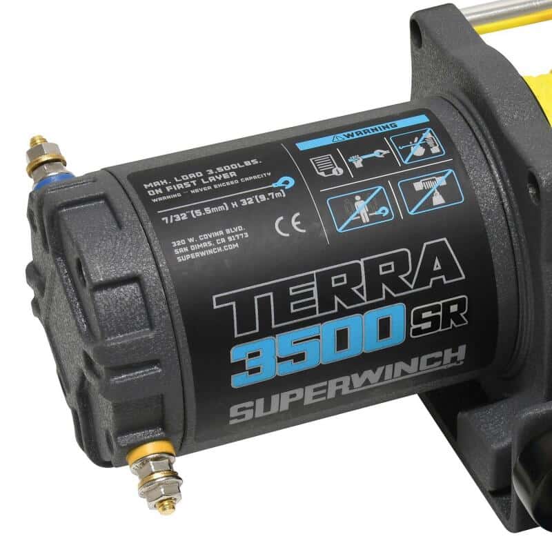 Superwinch — Superwinch 3500 LBS 12V DC 7/32in x 32ft Synthetic Rope Terra 3500SR Winch - Gray Wrinkle - view 19