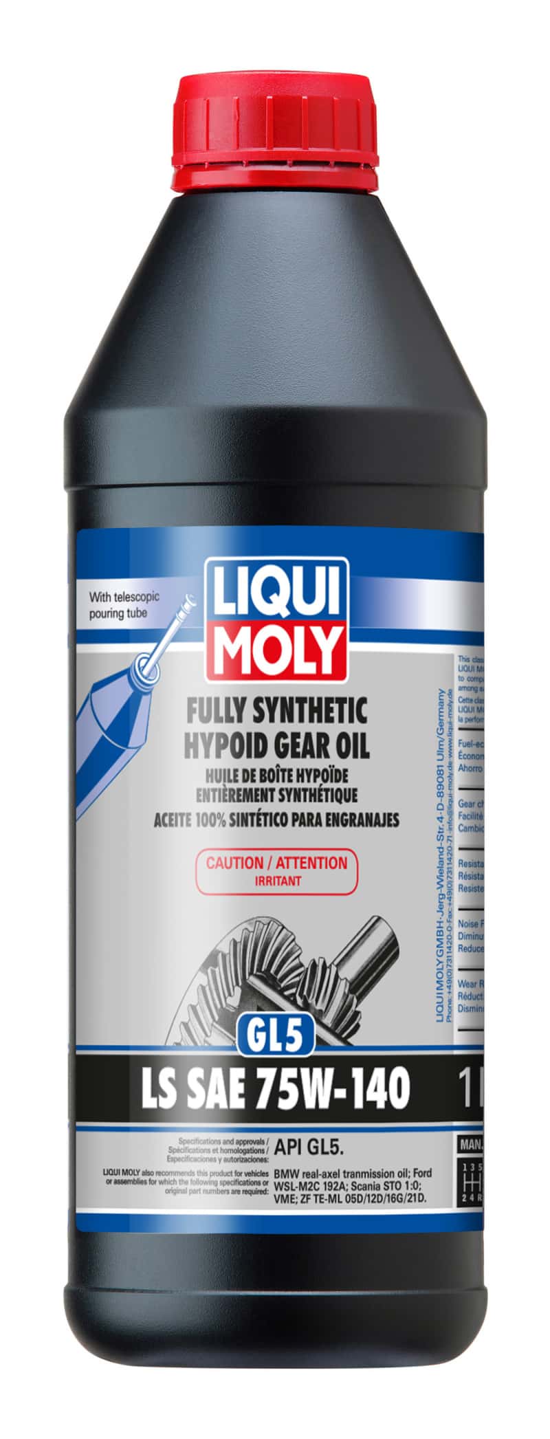LIQUI MOLY — LIQUI MOLY 1L Fully Synthetic Hypoid Gear Oil (GL5) LS SAE 75W140 - view 1