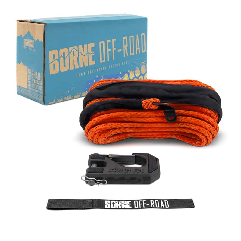 Borne Off-Road — Borne Off-Road Winch Hook - 3/8in Rope - Hand Strap - Orange - view 7