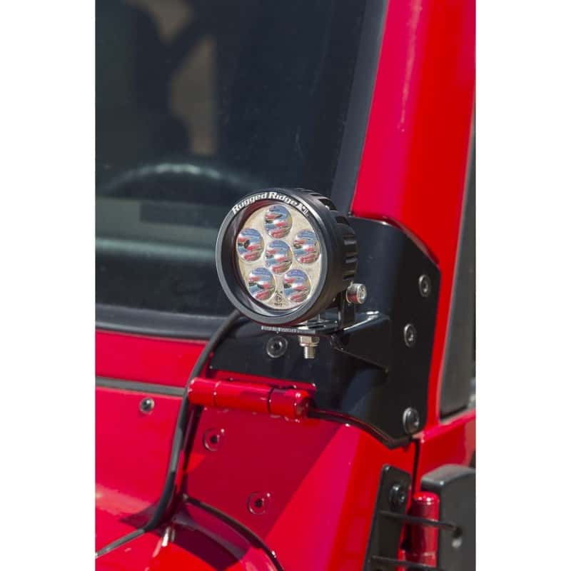 Rugged Ridge — Rugged Ridge 97-06 Jeep Wrangler TJ Windshield Hinge Light Brackets Black
WnshldHngLghtBrkt
OFFROAD_LIGHTING - view 3