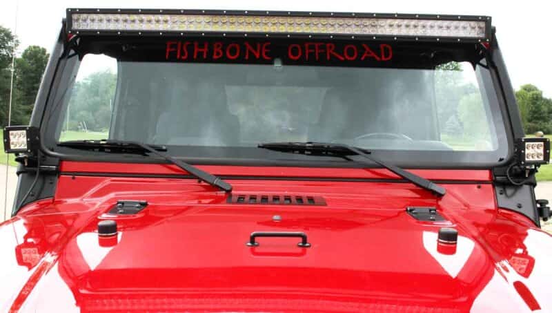 Fishbone Offroad — Fishbone Offroad 97-06 Jeep Wrangler TJ 52In Light Bar Bracket - Black Textured Powdercoat - view 3