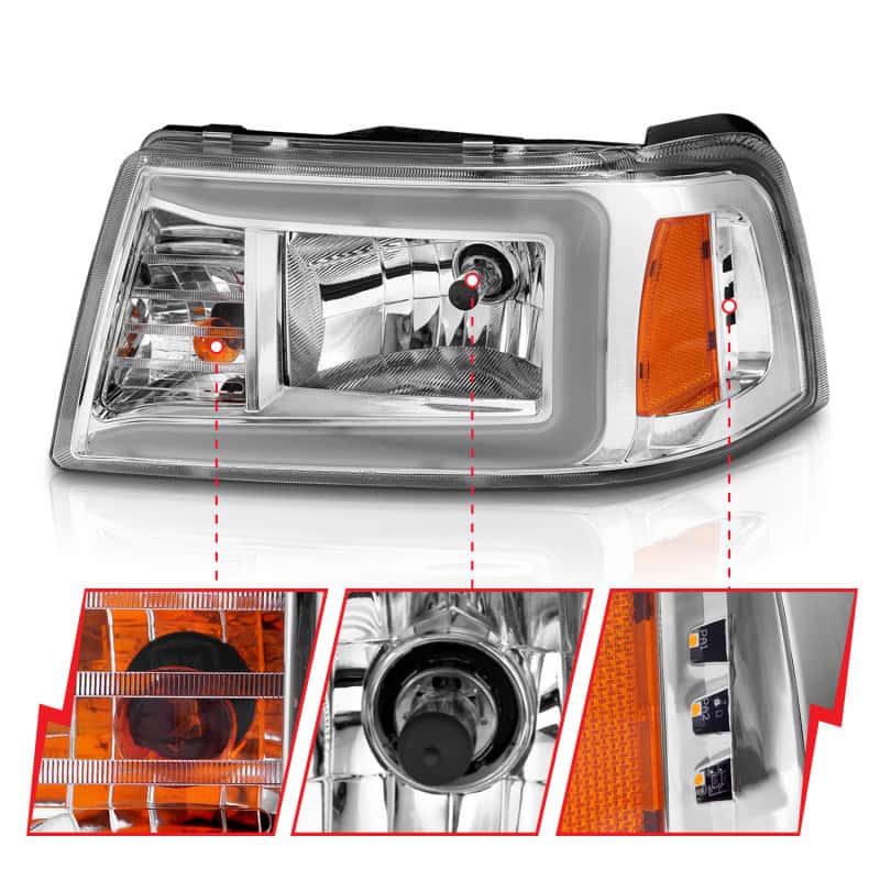 ANZO — ANZO 2001-2011 Ford Ranger Crystal Headlights w/ Light Bar Chrome Housing
Head Light Set
HdLtSet - view 3