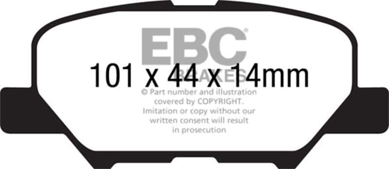 EBC — EBC 14+ Mazda 3 2.0 (Mexico Build) Yellowstuff Rear Brake Pads
Disc Brake Pad - view 1